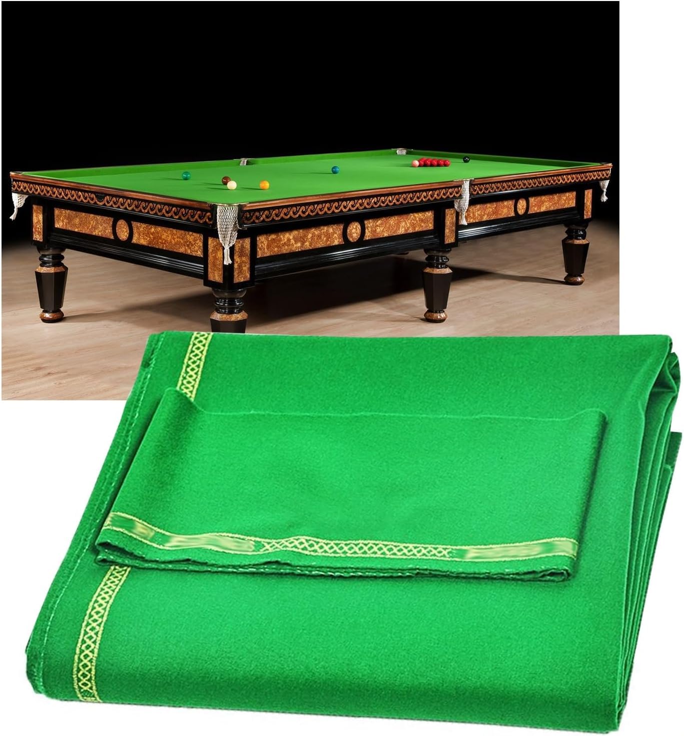 Ssddlzeq Green Billiard Table Accessories Wool-Blend Table Cloth Suitable For Both Competition And Snooker Practice(8Ft/2.6M)
