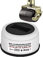 Vista 4 de iPrimio Elevadores apilables para muebles, se adaptan a ruedas giratorias, cuadradas, elevadores de cama de 2 pulgadas, resistentes, paquete de 4