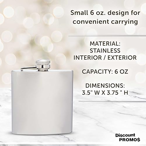 Miniatura 4 de Murano - Juego de 10 frascos de acero inoxidable de 6 onzas, paquete a granel, tapa de rosca, ideal para regalos de fiesta de boda, regalos de