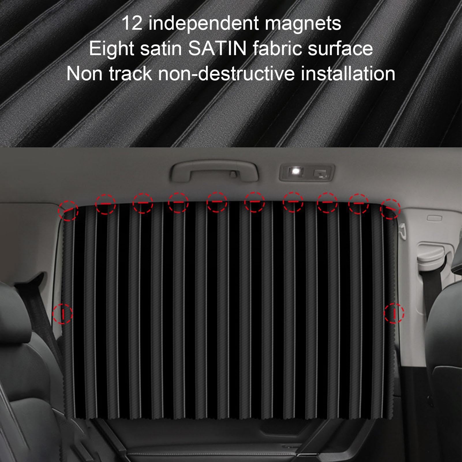 Tende per Auto Kit Tende Universali A Scorrimento Magnetico Fluido | Tende Privacy per Finestrini Auto Per Viaggi, Campeggio, Pause, Vacanze, Spostamenti Quotidiani E Gite Fuori Porta