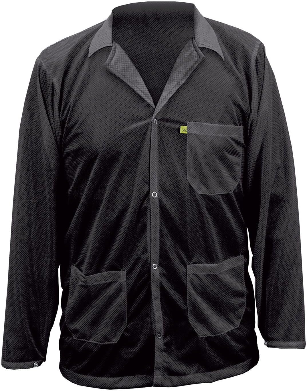 ESD Lab Jacket Anti-Static Collar Smock, ANSI-ESD S20.20, 74% Poly/26% Carbon, 3 Pocket & ISO 8 for Electronics Manufacturing