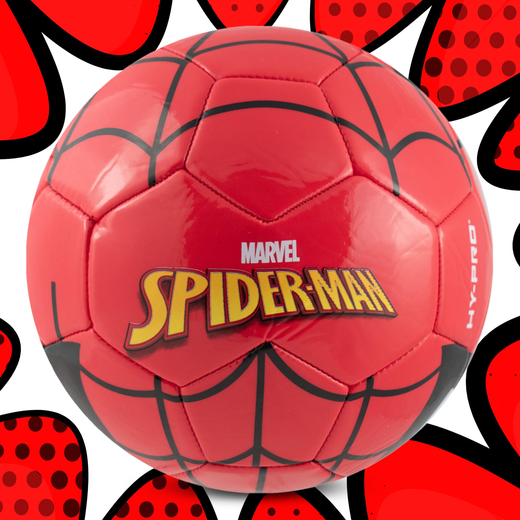 Hy-Pro Spiderman Oficial Balón de Fútbol Tamaño 5, Pelota de Entrenamiento para Juegos al Aire Libre