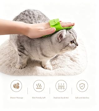 Cat Self Groomer Brush, Wall Corner Cat Grooming Brush for Shedding, Soft Silicone Massage Comb for Cats & Dogs (1)