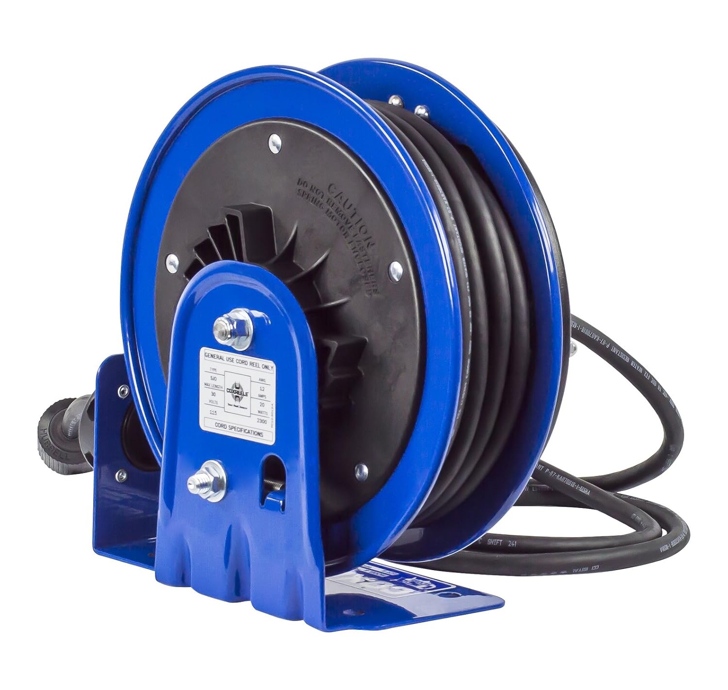Coxreels PC10-3016-A Compact Efficient Heavy Duty 30’ Power Cord Reel | Electrical Cord Reel for Garage | Lightweight Retractable Power Cord Reel | Electric Cord Reel | 12 AWG | Single Receptacle