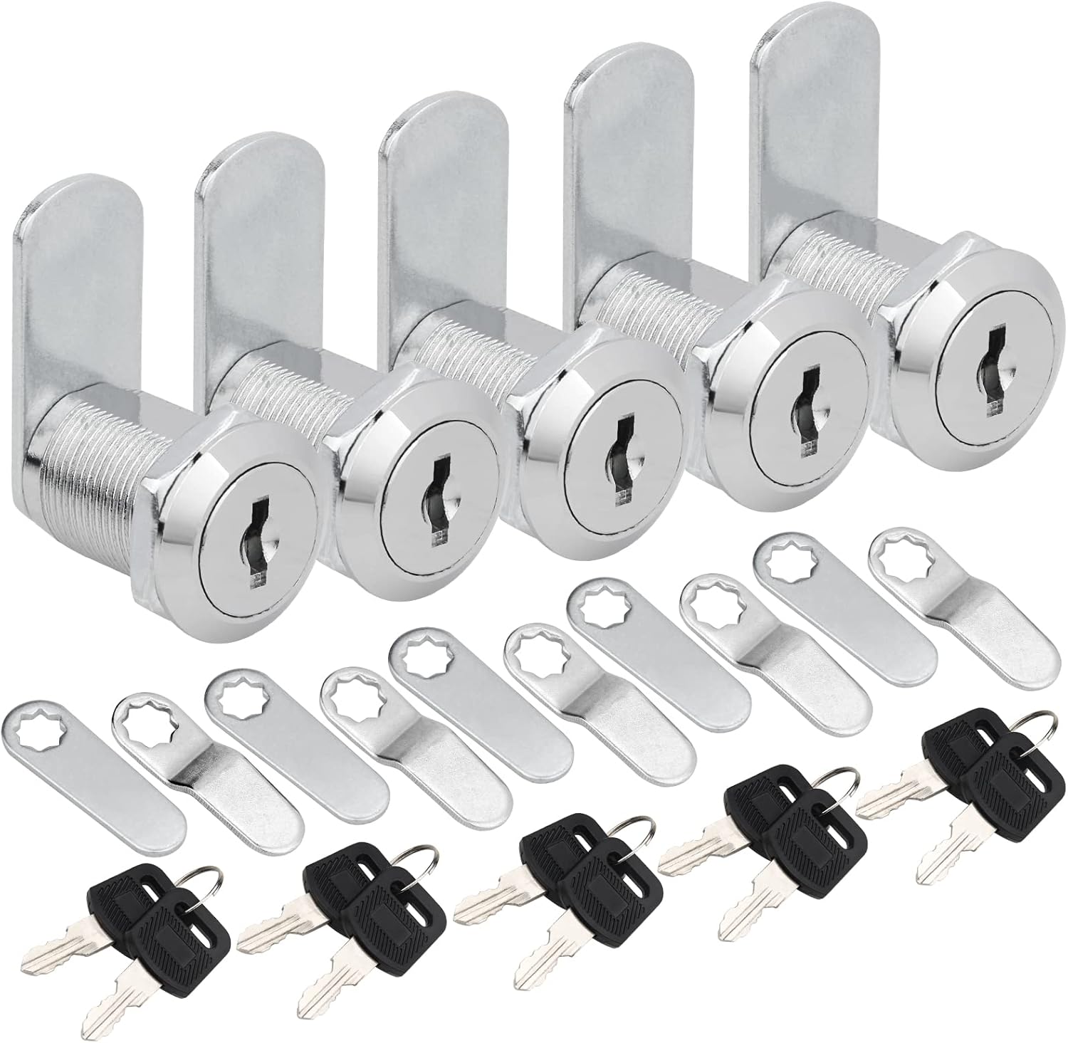 Cam Lock, 5 Pack 1 Inch Keyed Alike Cam Lock with Keys Replacement for RV Storage