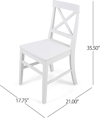 Miniatura 3 de Christopher Knight Home Roshan Farmhouse - Sillas de comedor de madera de acacia, color blanco
