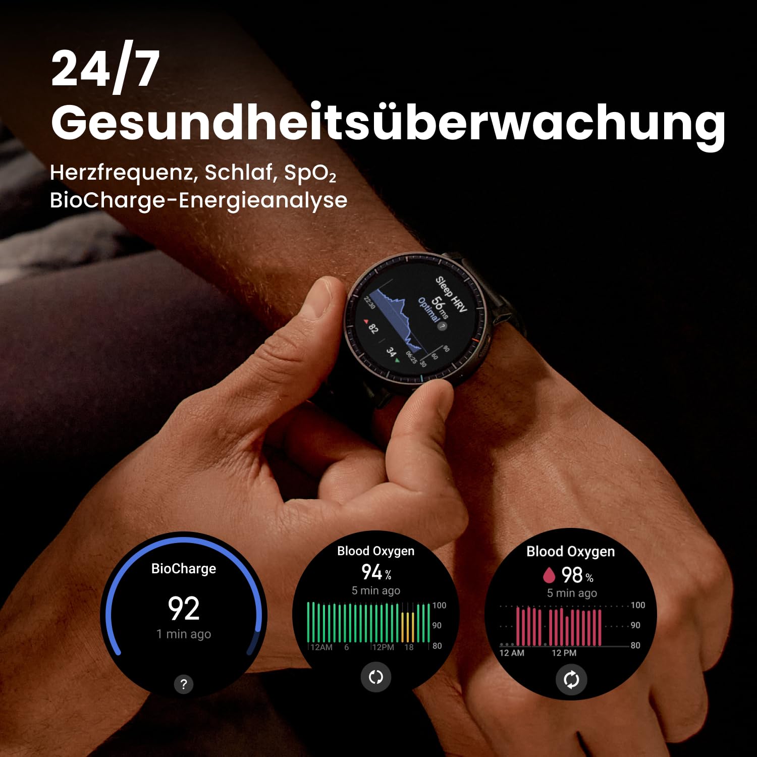 Amazfit Active Max 48mm Smartwatch 1,5" AMOLED-Display, 25 Tage Akku, Offline-Karten, NFC, GPS, 4GB Speicher, 170+ Sportmodi, 5 ATM Wasserschutz, Herzfrequenz- & Schlaftracking für Android & iPhone