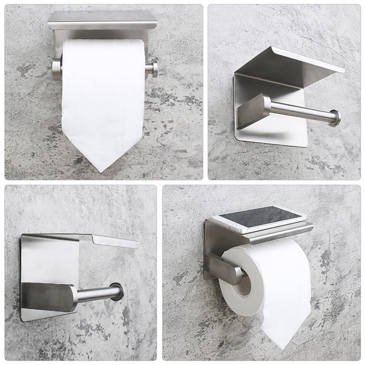 Portarrollos para de Acero Higiénico Papel Inoxidable Soporte Teléfono