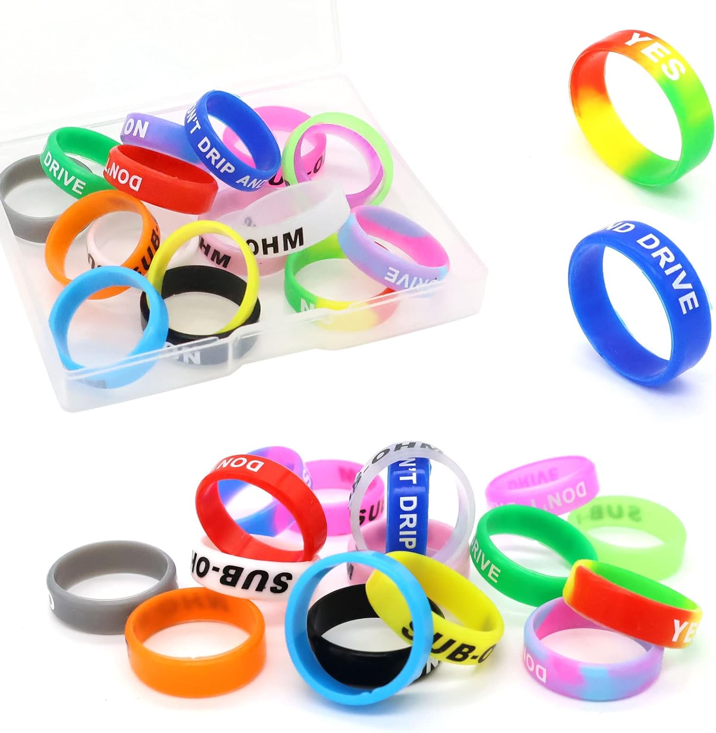 Csafyrt 24 Pcs Anneaux Flash Anneaux D'éclairage Coloré Avec Des Nids