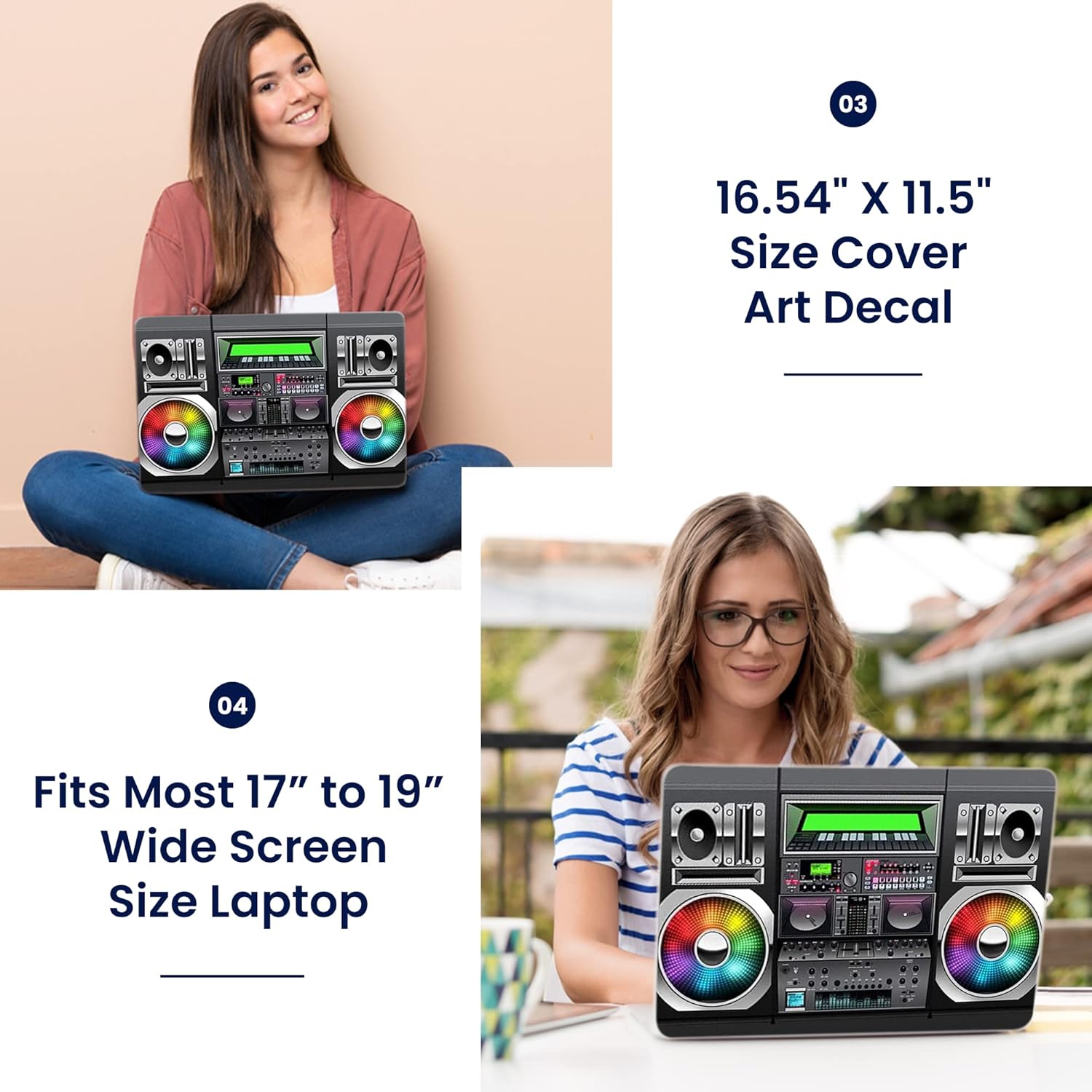 Boon Box Music Laptop Skin: 17-19" Reusable Cover & Pads 4 71JaEHIS ML. AC SL1500