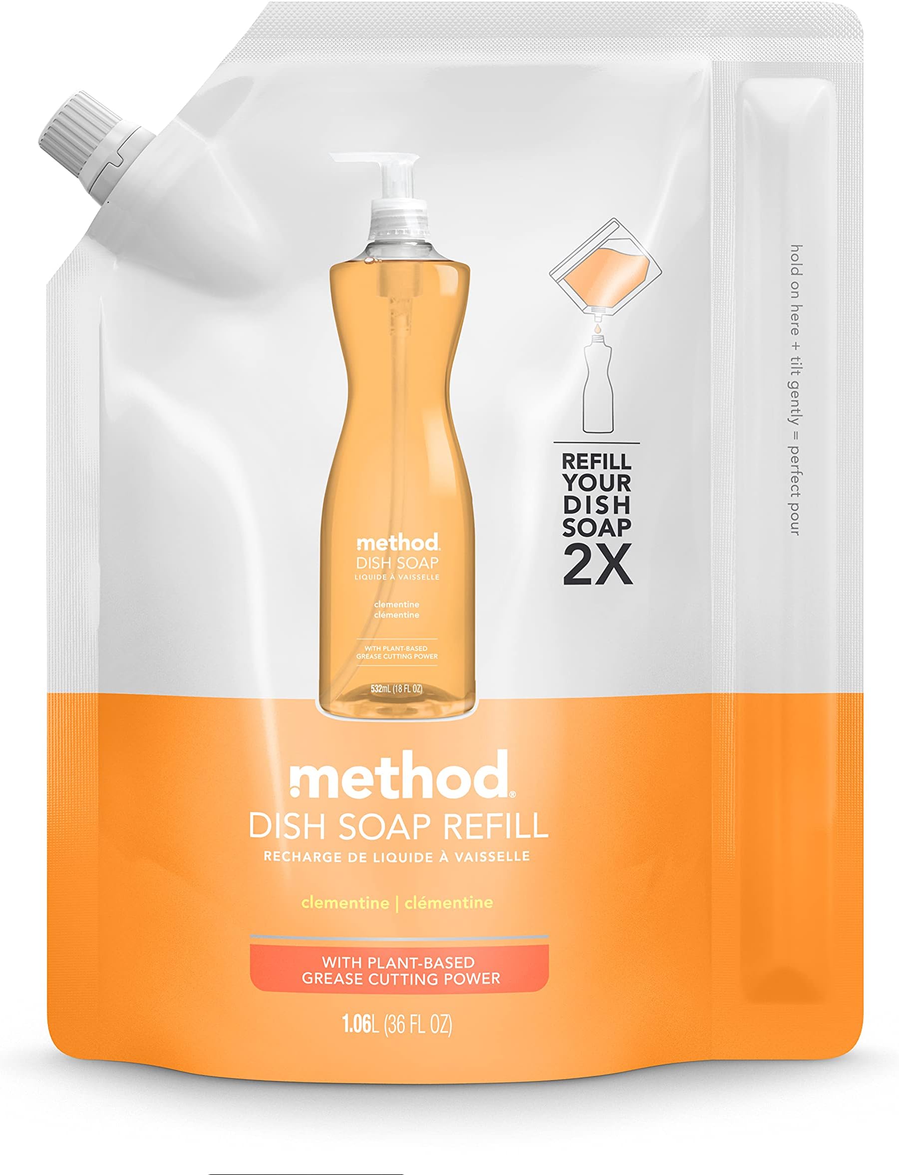 Dish Soap Pump Refill, Clementine, 36 Ounce