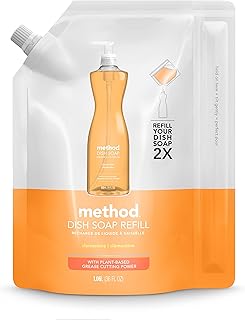 Method Gel Dish Soap Refill, Clementine, 36 Ounces, 1 Pack, Packaging May Vary