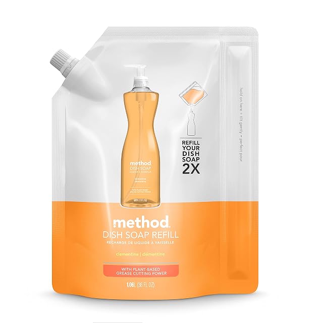 Method Gel Dish Soap Refill Clementine 36 Ounces 1 pack Packaging May Vary
