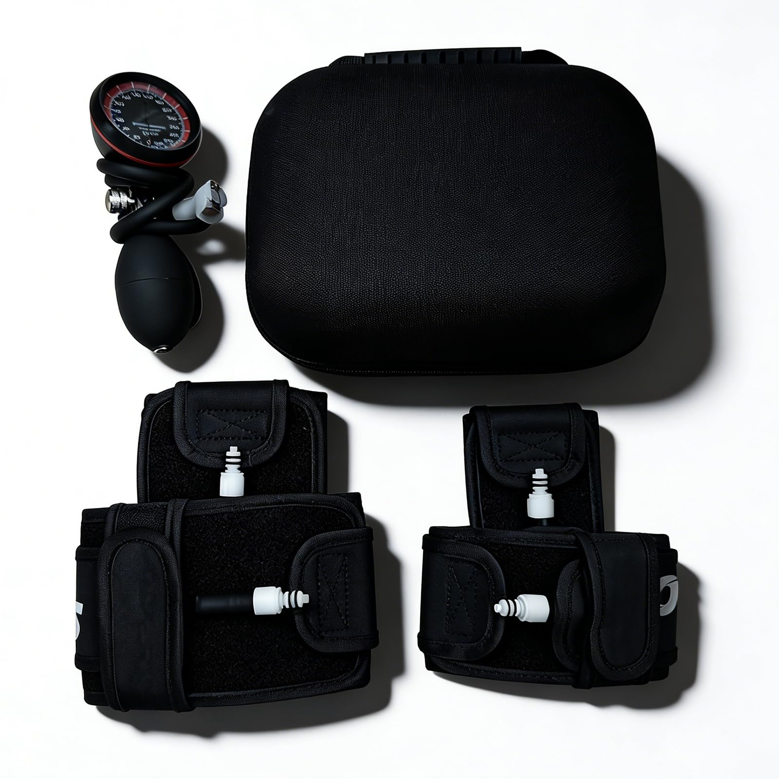 BFR Training System Blood Flow Restriction Bands Complete Arm Package for Legs Occlusion Training Compact Carrying Case (Full Set)