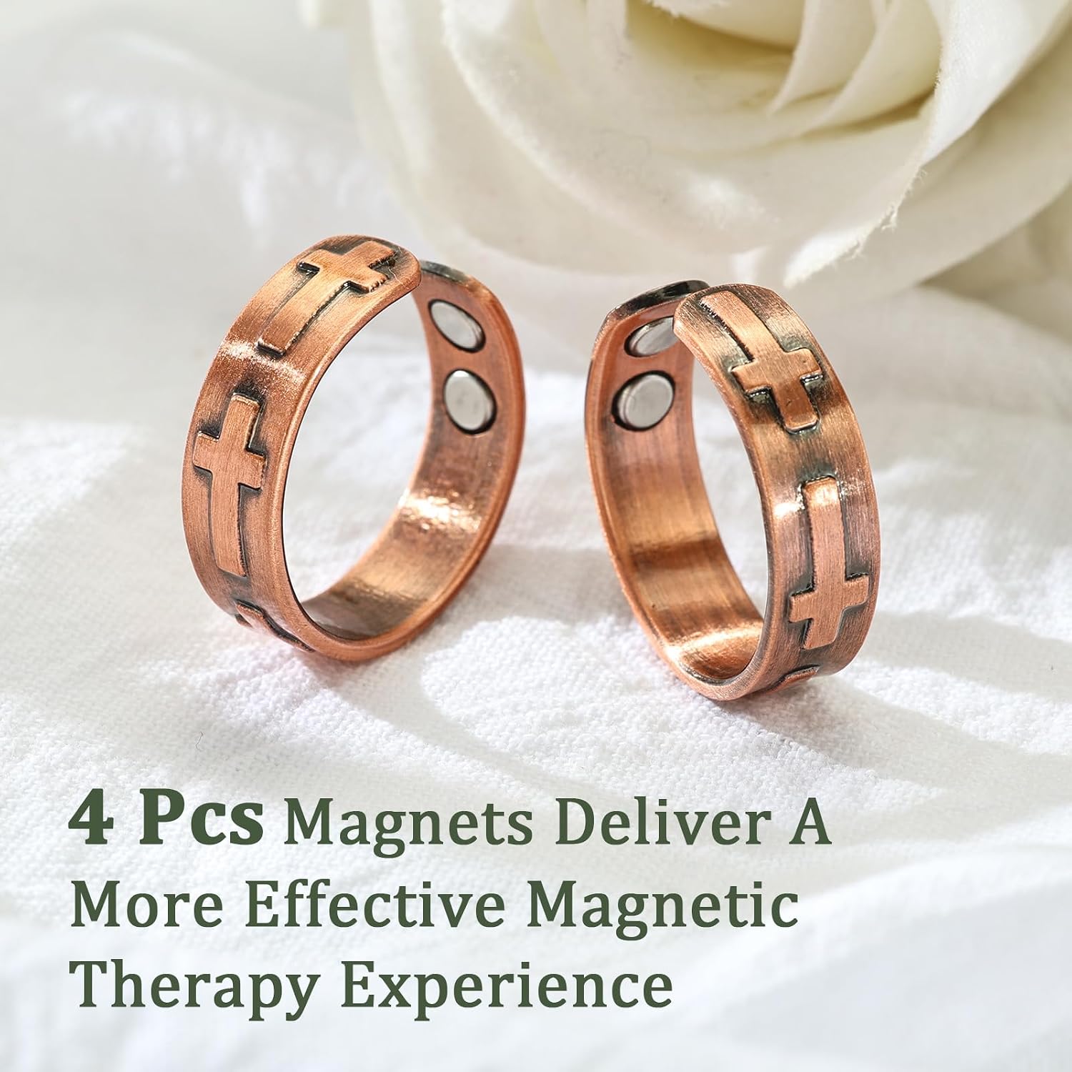 MagEnergy 2PCS Copper Rings for Men & Women-99.9% Pure Copper Magnetic