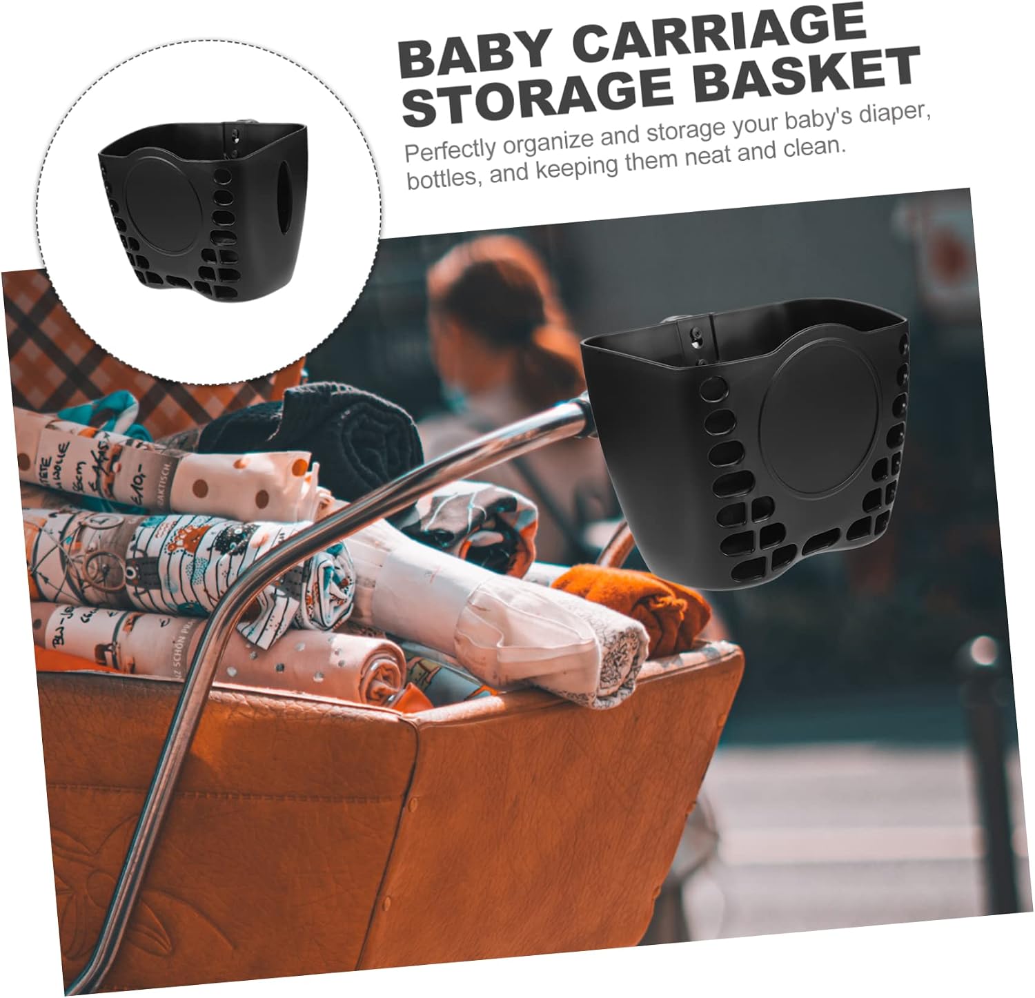 Alipis Outdoor Stroller Organizer Basket Diaper Storage Bag for Bottles Essentials Portable Hanging Pram Accessory for Easy Access and Convenience