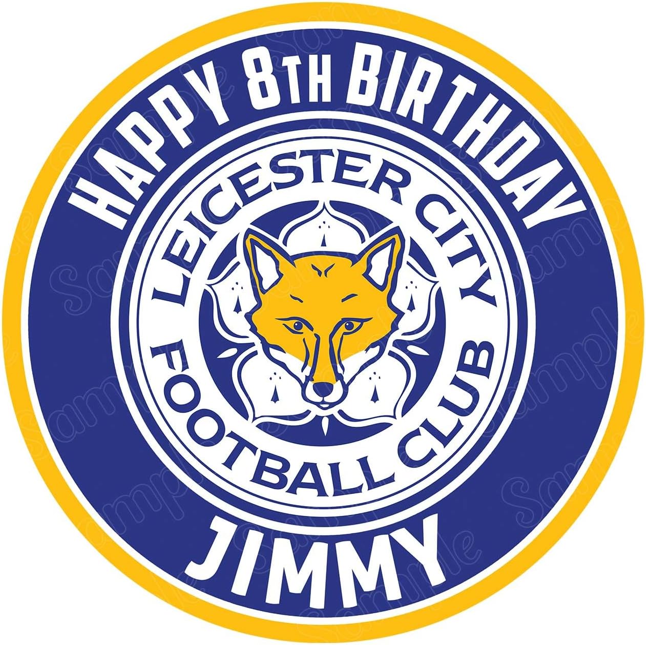 7.5 Inch Edible Cake Topper – Leicester City FC Themed Birthday Party Collection of Edible Cake Decorations round