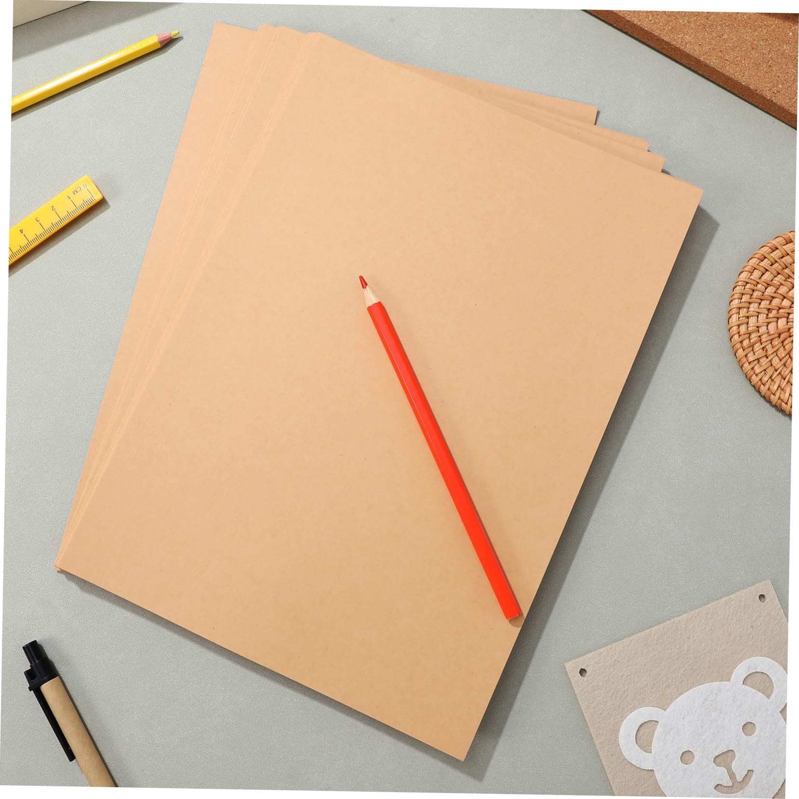 100pezzi Carta Kraft Per Crafting Scrapbooking e Progetti Fai Da Te Carta Marrone Resistente e Versatile Perfetta Per Stampa e Disegno
