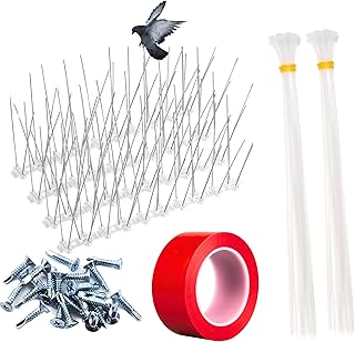 Anti9 pigeon Repellent, Bird Spikes: Effektive Taubenabwehr Balkon spikes, Garten. Inklusive 16 Stück 7M + Klebebandrolle Schrauben & Kabelbinder. Robustes Edelstahlmaterial für langanhaltenden Schutz