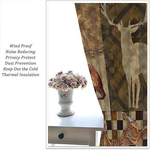 Miniatura 5 de Cortinas de estilo campestre retro rústico para cabaña, cortinas para sala de estar, decoración moderna para el hogar, sala de estar, 42 x 63