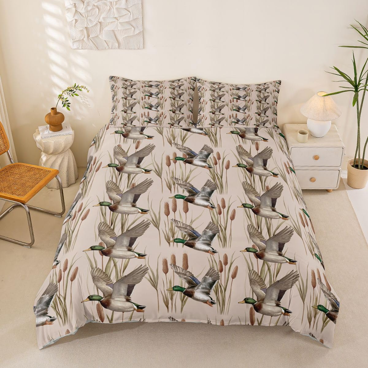 Homemissing Mallard Ente Kids Boys Girls Bettwäsche Set 155x220cm Kinder