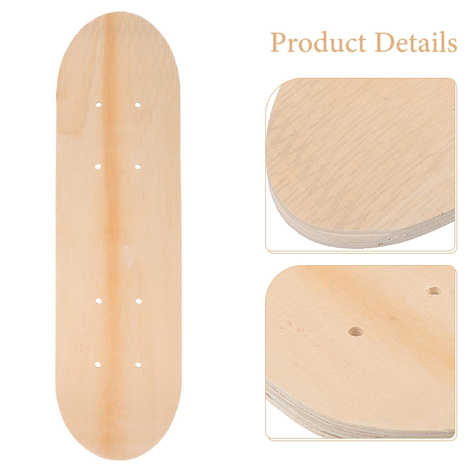 Anneome 3 Stück Blank Skateboard Deck aus Leichtem Ahornholz Doppelseitig Roh für DIY Graffiti Malerei Robustes zum Kreativen Bemalen