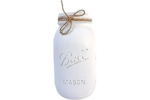 White Mason Jars for Centerpieces