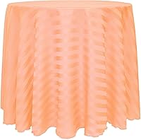 Vista 35 de ULTIMATE TEXTILE Mantel redondo de rayas satinadas de 72 pulgadas, color azul marino