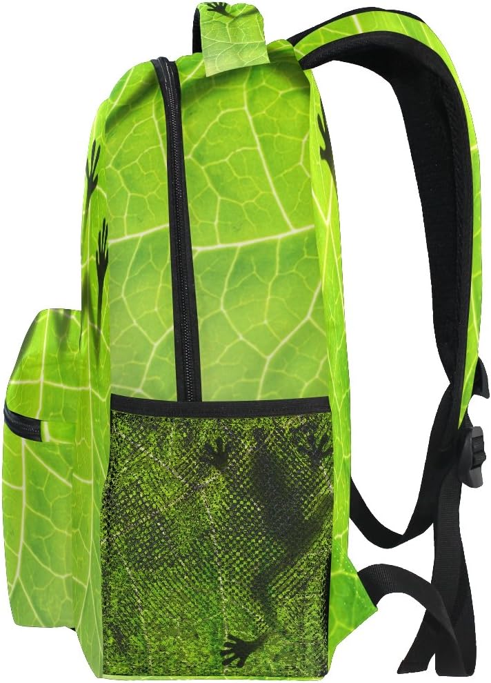 TropicalLife Amazon Rainforests Green Tree Frog Backpacks Bookbag Shoulder School Computer Hiking Gym Travel Casual Travel Daypack