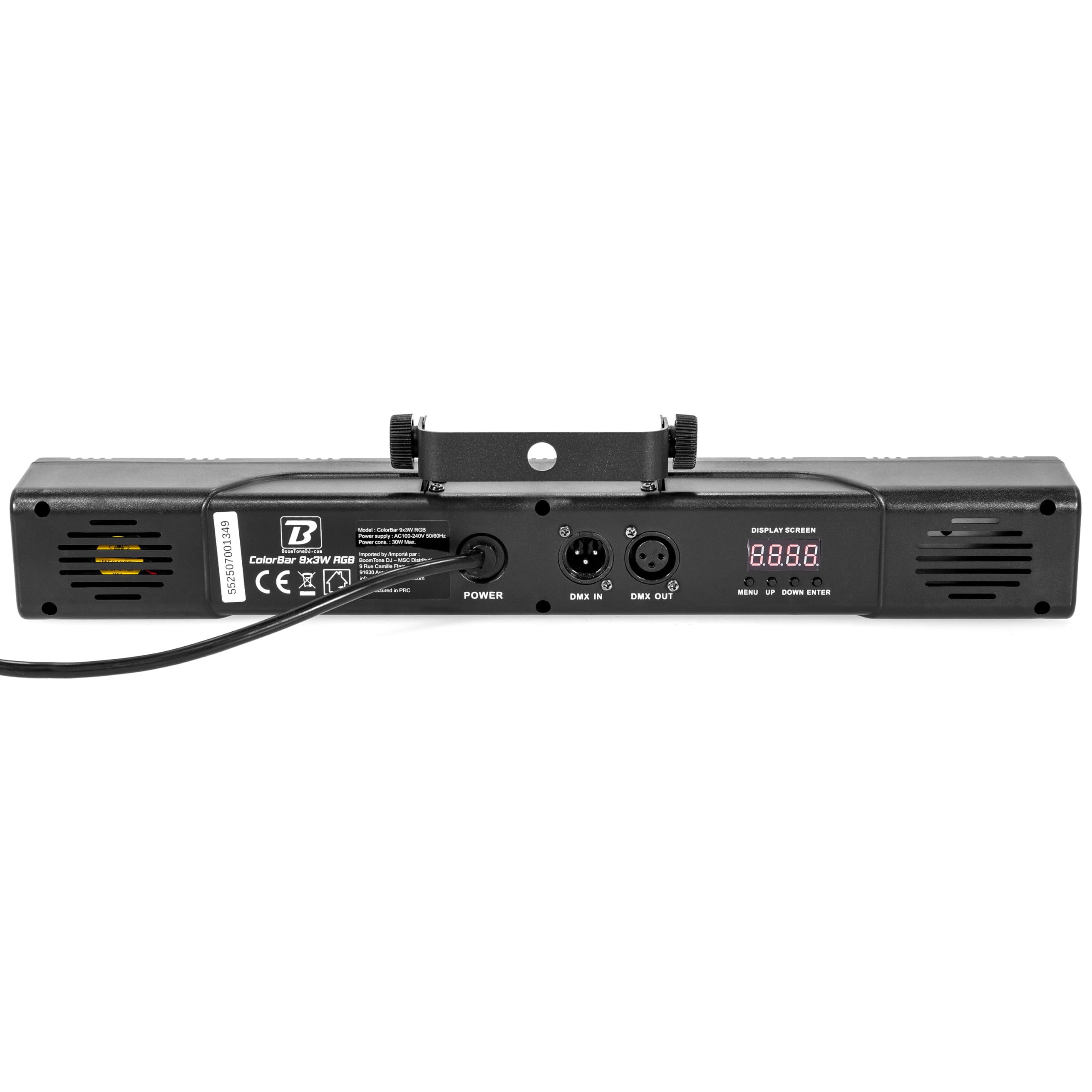 BoomToneDJ ColorBar 9x3W RGB – Barre LED RGB 9x3W avec contrôle DMX, télécommande IR, Effets stroboscopiques et LED Individuelles – Idéale pour DJ, scènes, événements et installations Fixes