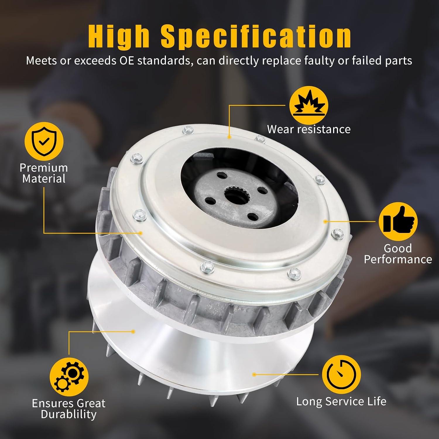 21300-004-0000 Primary CVT Drive Clutch for HiSUN 450 500 550 700 750 UTV ATV, for Bennche Bighorn 500 700 700X 500 HD 700 HD, for Coleman 500 UT500 700 UT700, for Qlink Rodeo 500 700