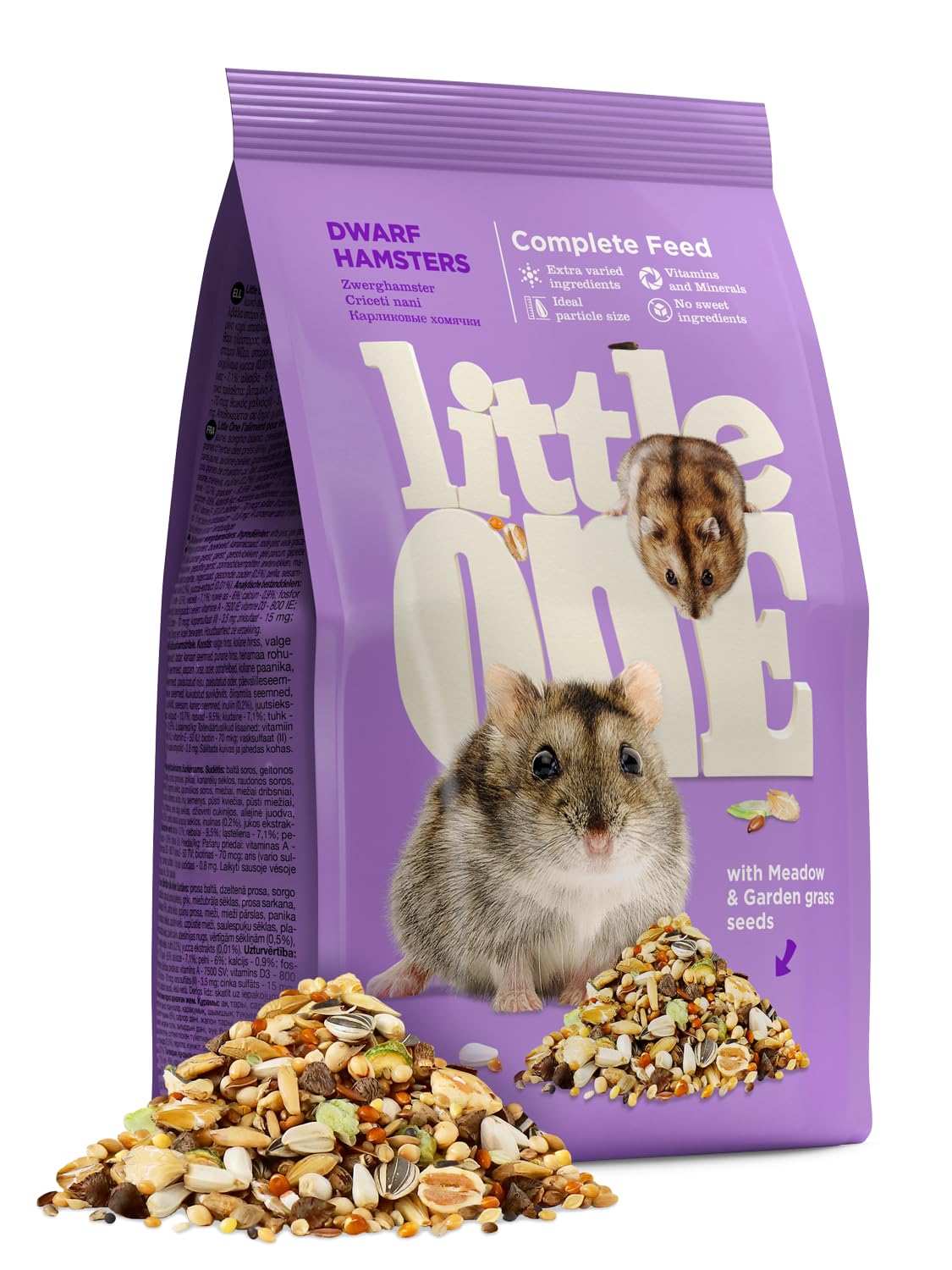 Little One Karma dla chomików karłowatych, dwupak, 2 x 400 g, specjalnie dla potrzeb żywieniowych chomików karłowatych, zaspokaja zapotrzebowanie na składniki odżywcze