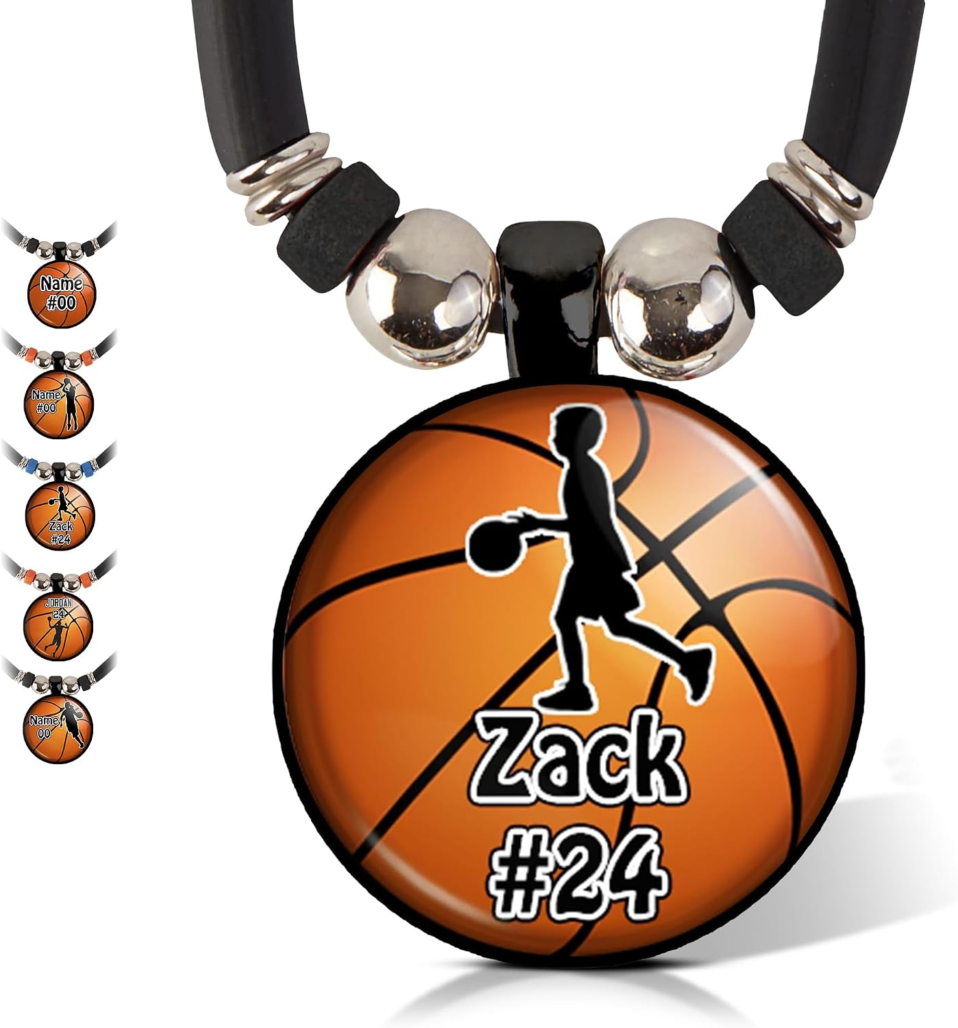 Customized Basketball Necklace Personalized with Your Name and Number- Perfect for Basketball Players, Basketball moms, Basketball Teams and Coaches