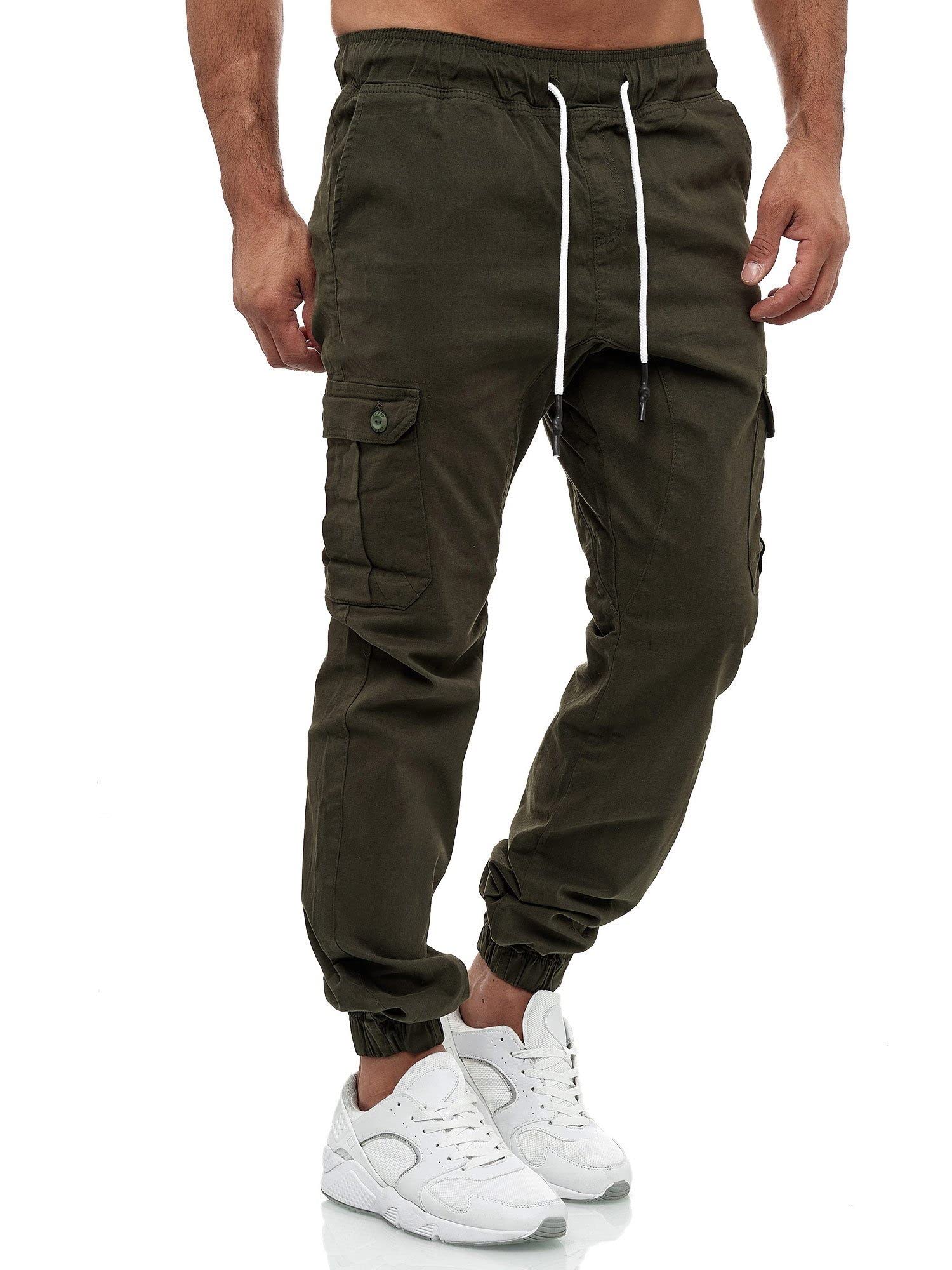 Tazzio Pantaloni cargo da uomo Jogger Chino Regular Fit Jeans 16610