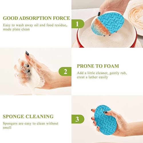 Vista 25 de Esponjas de cocina para lavar platos, esponjas de cocina para el hogar, esponja absorbente reutilizable abstracta cepillo trazo Trazo de pincel