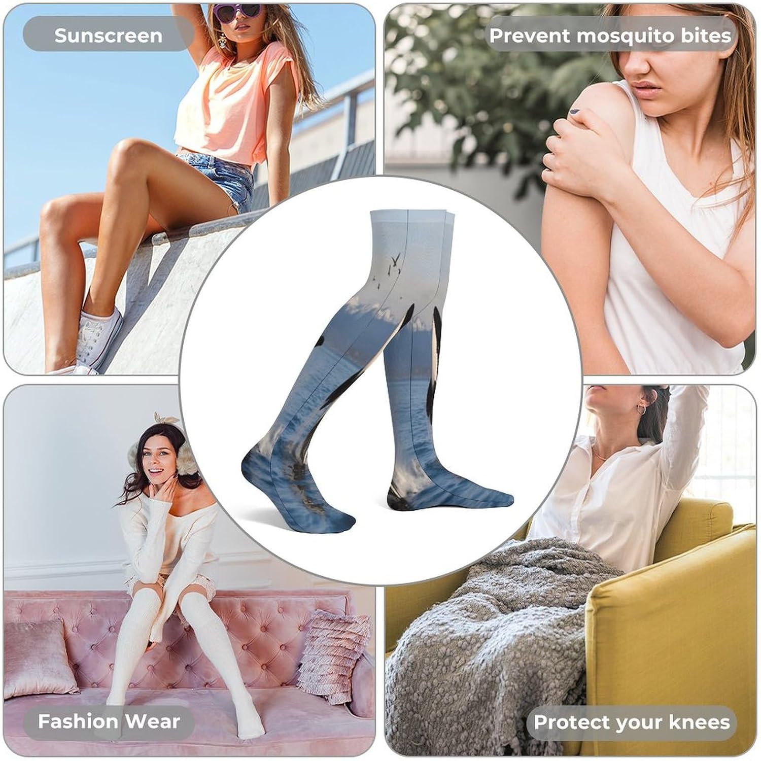 Killer Whale Women High Waist Fishnet Stockings Stretch Mesh Pantyhose Sexy Trendy Legwear for Daily Wear