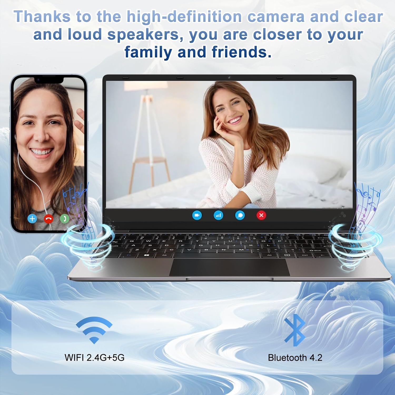 14 Inch Laptop Computer Win 11 8GB+256GB SSD Up to 1TB SSD Expand Laptops Celeron N4020 Up to 2.8Ghz 1080p FHD Dual WiFi BT4.2 with Webcam Screen Projection Function for Business Student- Gray