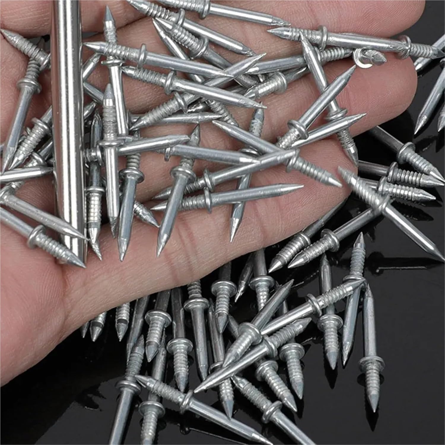 Double Sided Nails High-Strength Skirting Installation And Fixation Two-Way Horn Nails Invisible Seamless Nail For Solid Wood Trim(1000pcs)