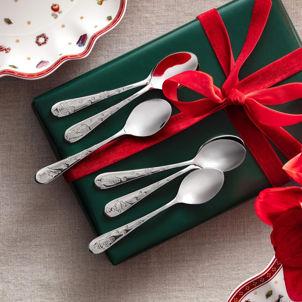 Villeroy & Boch – Toy's Delight set di posate con cucchiaini da caffè per 6 persone, 6 pezzi, lavabile in lavastoviglie, acciaio inox, set di posate, set di cucchiai, set di posate in acciaio inox