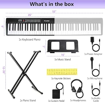 SEMI 88 Keys Weighted Keyboard Piano for Beginners with Stand Bench, MIDI, Bluetooth, 1000 Tones/Rhythms, 150 Demons, Sustain Pedal, Metronome, Sync,