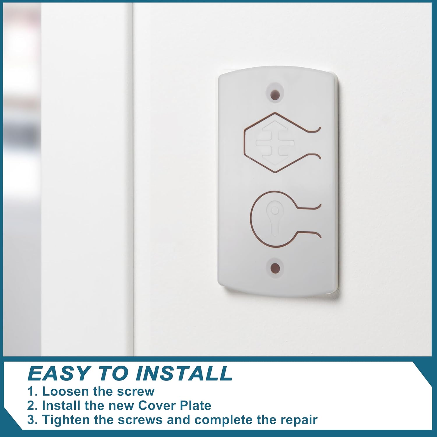 White Two Button Cover Plate, Inside Control Unit, for Wayne Dalton Garage Door Wall Station 309961 and 3976 Remote Opener