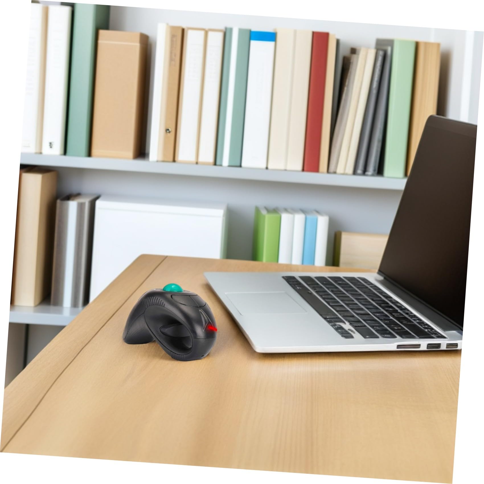 Gatuida Souris sans Fil à Boule de Commande Ergonomique Noire pour Ordinateur Portable, 2,4 Ghz USB, 5 Touches, Plastique Confortable de Dauphin, Utilisation Ambidextre