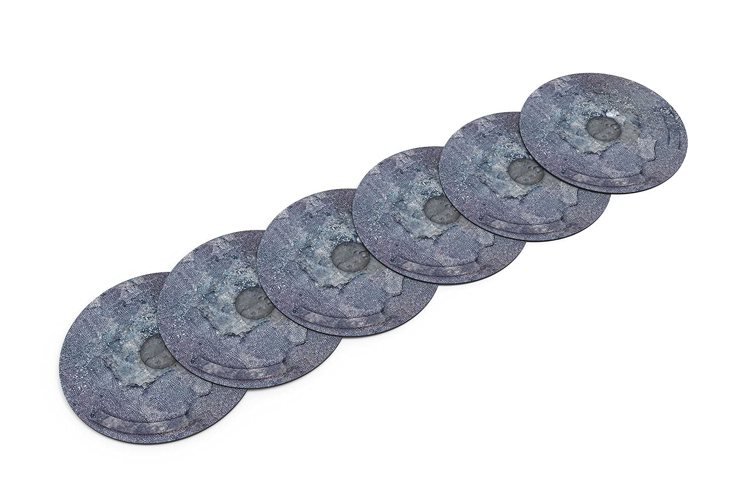 Playmats.eu Rubber zones compatible with Warhammer 40k 7,6" - Industrial - 6 pcs.