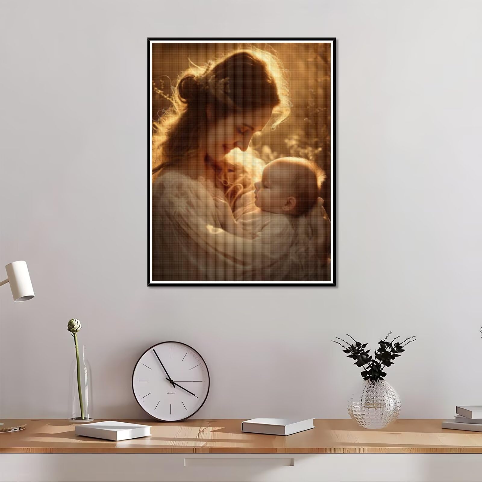 Diamond Painting Personalizzato, 5D DIY Diamond Painting Kit Completo Personalizzato, Kit per Pittura Diamante Personalizzati Con Foto, Mosaico Personalizzata Regalo per Arte Domestica 60x60cm L-187