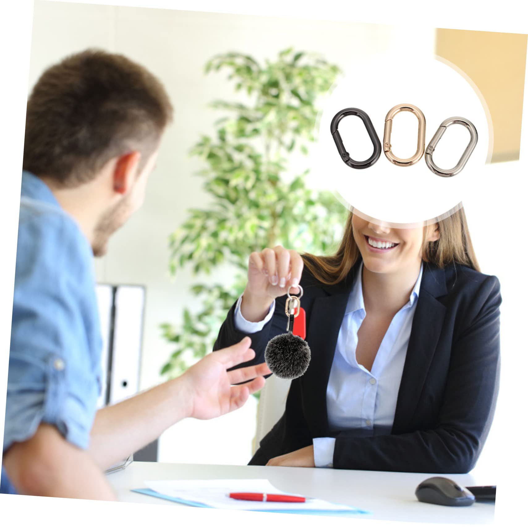 NAMOARLY 6Pcs Spring Snap Clips for Keys Durable Key Snap Hooks Lightweight DIY Accessories Smooth Surface Convenient for and Storage