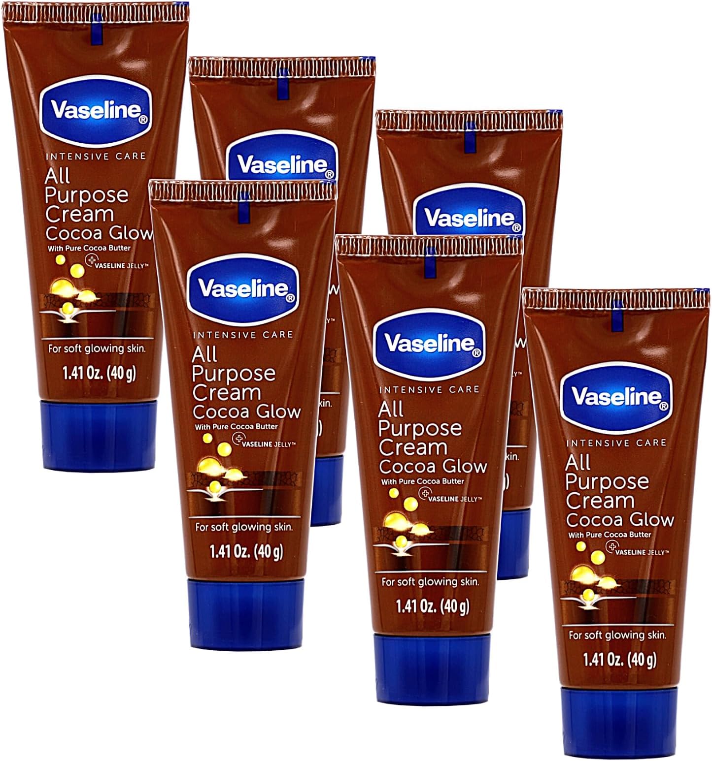 All Purpose Cream Cocoa Glow, with Pure Cocoa Butter, 6-Pack, 1.41 FL Oz Each, 6 Tubes