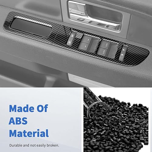 Miniatura 7 de JeCar Cubierta de panel de interruptor de elevación de ventana de fibra de carbono para Ford F150 Raptor 2009-2014 Accesorios interiores