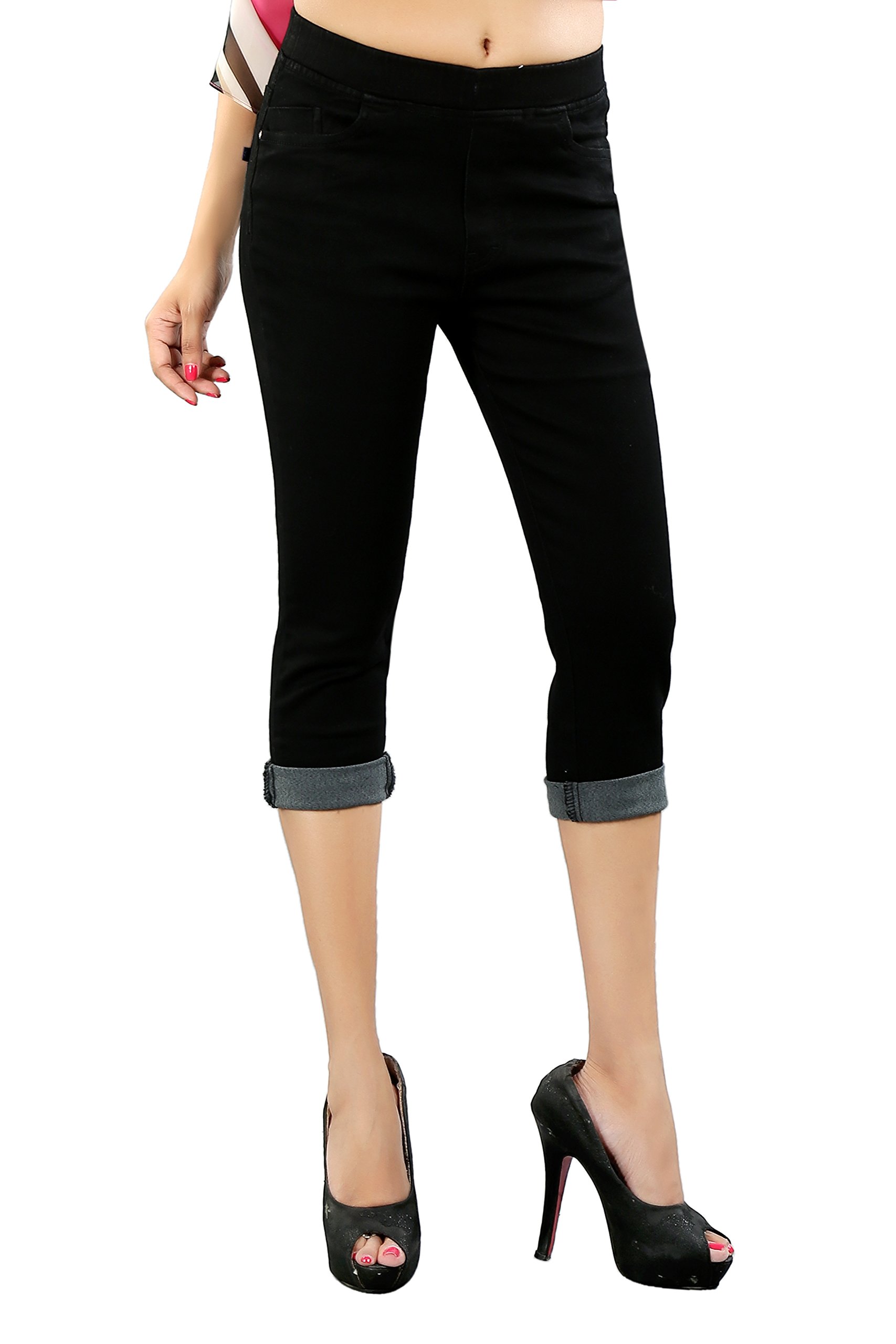 fck-3 Women's Slim Fit Stretchable Denim Jegging Capri-picture-21