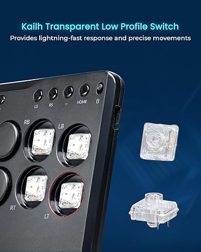 Vista 4 de JZW-Shop Haute42 Arcade Stick P12, All-Button Arcade Controller for Switch, PC, PS4, PS3, Steam Deck, Arcade Fight Stick with Turbo & Custom RGB