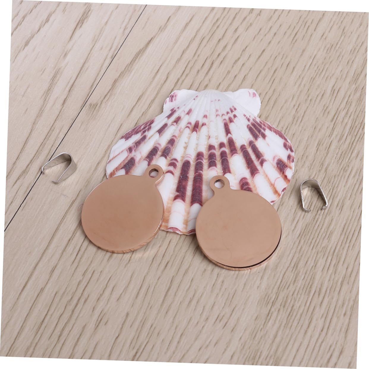 POPETPOP 2PCS Blank Pet Id Tags for Dogs and Cats Rose Gold Scratch and Wear Resistant Custom Engraving for Name Phone and Address for Pet Identification and Keychain DIY